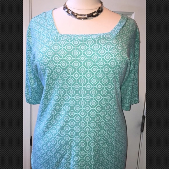 All America Comfort Mint Green & White Top Size 4X - Picture 2 of 2